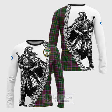 Tartan Vibes Clothing Crosbie Tartan Clan Crest Long Sleeve T-Shirt with Highlander Warrior Celtic Style