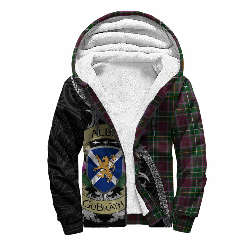 Tartan Vibes Clothing Crosbie Tartan Family Crest Sherpa Hoodie Lion Rampant Royal Thistle Shield Celtic Inspired