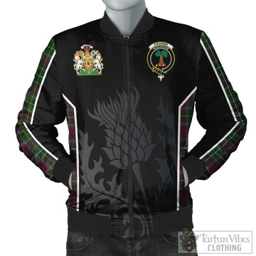 Crosbie Tartan Bomber Jacket with Family Crest and Scottish Thistle Vibes Sport Style