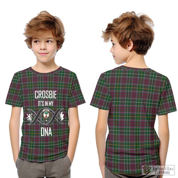 Crosbie Tartan Kid T-Shirt with Family Crest DNA In Me Style Youth XL Size14 - Tartanvibesclothing Shop
