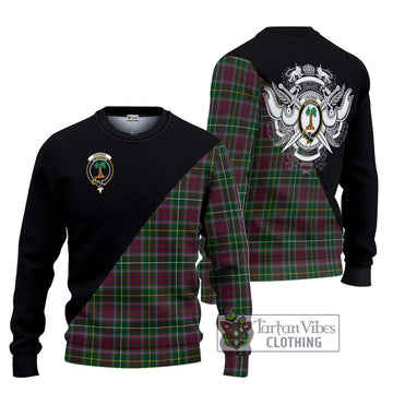 Crosbie Tartan Knitted Sweater with Family Crest and Military Logo Style Unisex - Tartanvibesclothing Shop