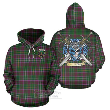 Tartan Vibes Clothing Crosbie Tartan Hoodie with Family Crest Celtic Skull Style