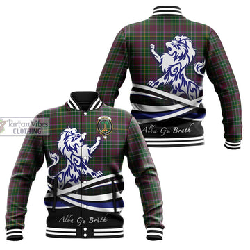 Crosbie Tartan Baseball Jacket with Alba Gu Brath Regal Lion Emblem Unisex - Tartanvibesclothing Shop