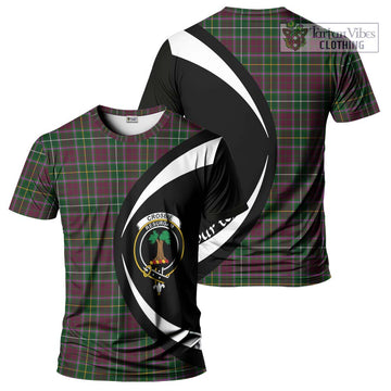 Tartan Vibes Clothing Crosbie Tartan T-Shirt with Family Crest Circle Style