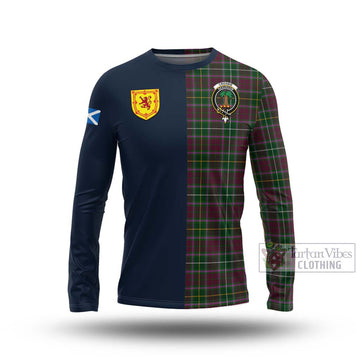 Tartan Vibes Clothing Crosbie Tartan Long Sleeve T-Shirt with Scottish Lion Royal Arm Half Style