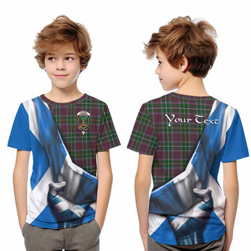 Tartan Vibes Clothing Crosbie Tartan Kid T-Shirt with Family Crest Scotland Patriotic Style