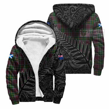Crosbie Crest Tartan Sherpa Hoodie with New Zealand Silver Fern Half Style Unisex S - Tartan Vibes Clothing