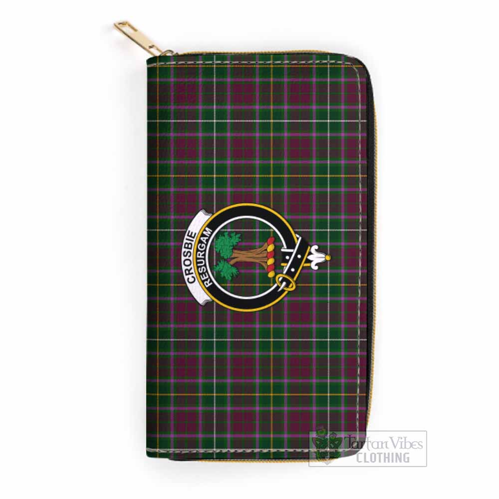 Tartan Vibes Clothing Crosbie Tartan Women's Leather Wallet with Family Crest
