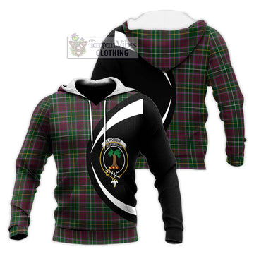 Crosbie Tartan Knitted Hoodie with Family Crest Circle Style Unisex Knitted Pullover Hoodie - Tartan Vibes Clothing