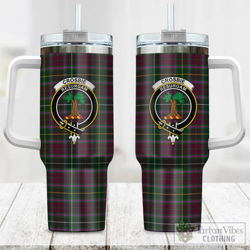Crosbie Tartan and Family Crest Tumbler with Handle