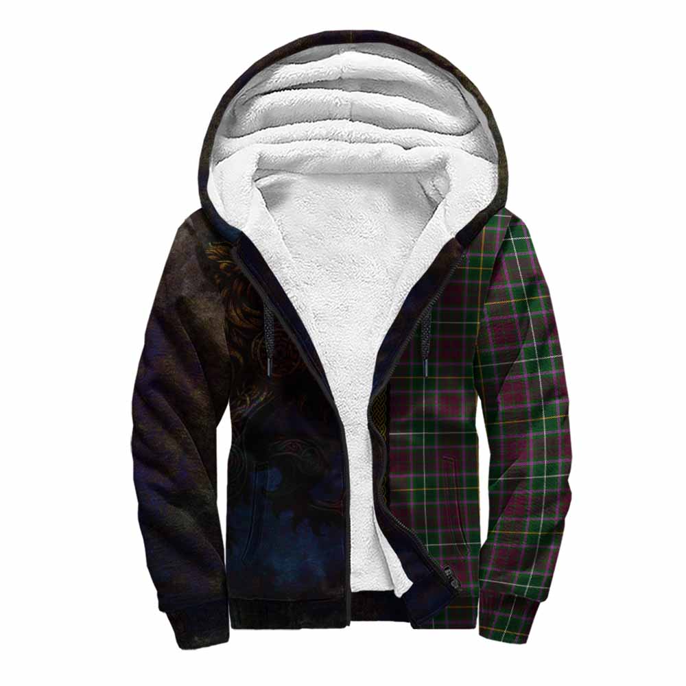 Tartan Vibes Clothing Crosbie Tartan Family Crest Sherpa Hoodie Alba Gu Brath Be Brave Lion Ancient Style