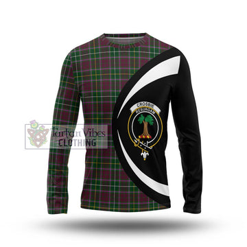Crosbie Tartan Long Sleeve T-Shirt with Family Crest Circle Style Unisex - Tartan Vibes Clothing
