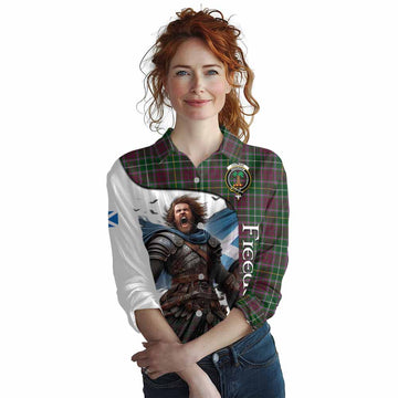 Tartan Vibes Clothing Crosbie Crest Tartan Women's Casual Shirt Inspired by the Freedom of Scottish Warrior