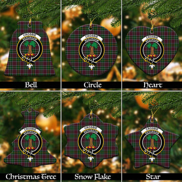 Crosbie Tartan Christmas Ornaments with Family Crest - Tartanvibesclothing