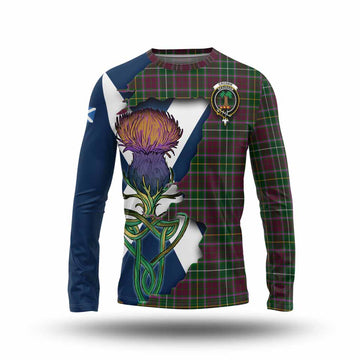Tartan Vibes Clothing Crosbie Tartan Family Crest Long Sleeve T-Shirt Scottish Thistle Celtic Inspired