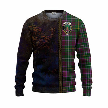 Tartan Vibes Clothing Crosbie Tartan Family Crest Knitted Sweater Alba Gu Brath Be Brave Lion Ancient Style