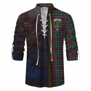 Tartan Vibes Clothing Crosbie Tartan Family Crest Ghillie Kilt Shirt Alba Gu Brath Be Brave Lion Ancient Style