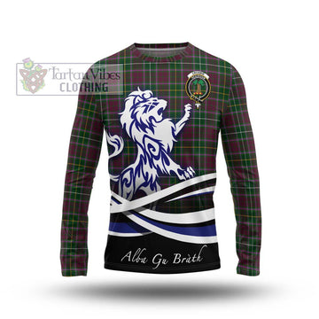 Crosbie Tartan Long Sleeve T-Shirt with Alba Gu Brath Regal Lion Emblem Unisex - Tartanvibesclothing Shop