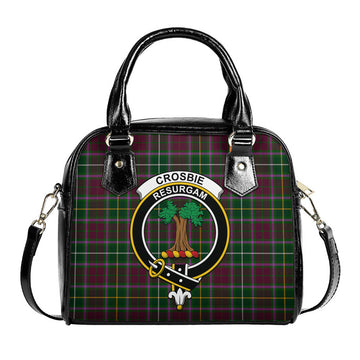 Crosbie Tartan Shoulder Handbags with Family Crest One Size 6*25*22 cm - Tartanvibesclothing
