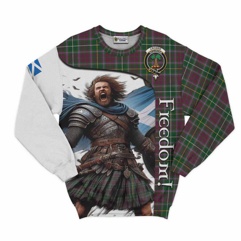 Crosbie Crest Tartan Sweatshirt Inspired by the Freedom of Scottish Warrior Unisex - Tartan Vibes Clothing
