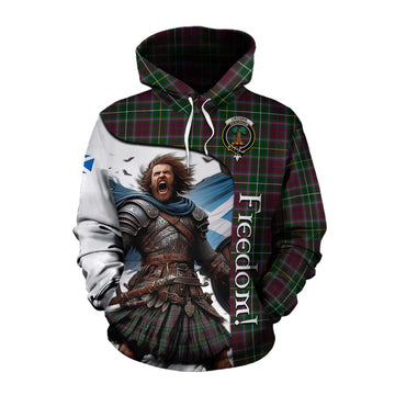 Tartan Vibes Clothing Crosbie Crest Tartan Cotton Hoodie Inspired by the Freedom of Scottish Warrior