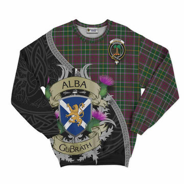 Tartan Vibes Clothing Crosbie Tartan Family Crest Sweatshirt Lion Rampant Royal Thistle Shield Celtic Inspired