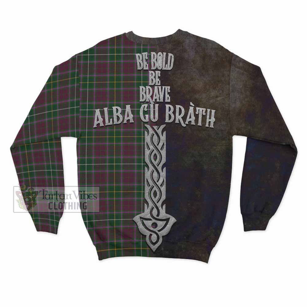 Tartan Vibes Clothing Crosbie Tartan Family Crest Sweatshirt Alba Gu Brath Be Brave Lion Ancient Style