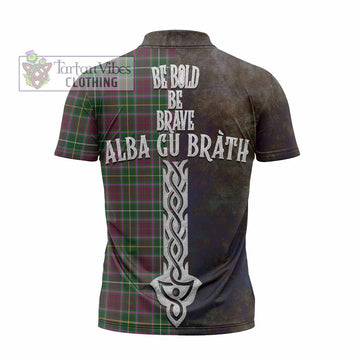 Tartan Vibes Clothing Crosbie Tartan Family Crest Zipper Polo Shirt Alba Gu Brath Be Brave Lion Ancient Style