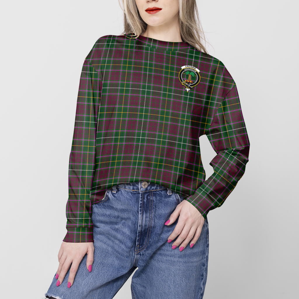 Crosbie Tartan Sweatshirt with Family Crest - Tartan Vibes Clothing