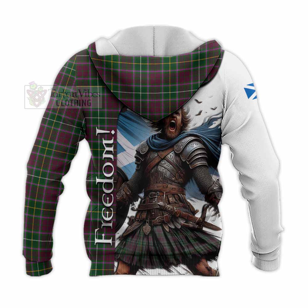 Tartan Vibes Clothing Crosbie Crest Tartan Knitted Hoodie Inspired by the Freedom of Scottish Warrior