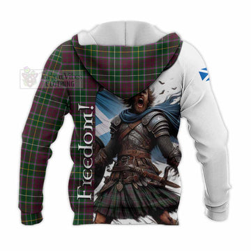 Tartan Vibes Clothing Crosbie Crest Tartan Knitted Hoodie Inspired by the Freedom of Scottish Warrior