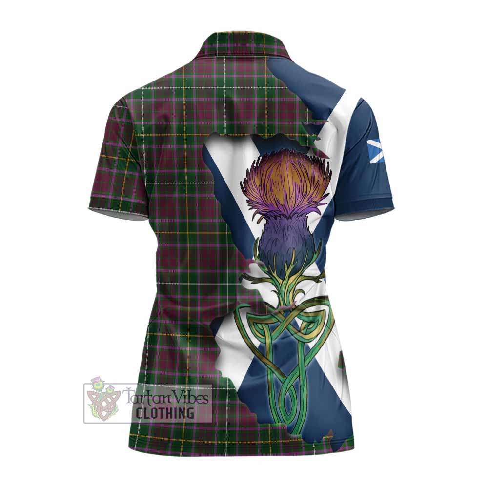 Tartan Vibes Clothing Crosbie Tartan Family Crest Women's Polo Shirt Scottish Thistle Celtic Inspired