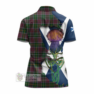 Tartan Vibes Clothing Crosbie Tartan Family Crest Women's Polo Shirt Scottish Thistle Celtic Inspired