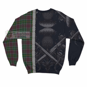Tartan Vibes Clothing Crosbie Tartan Sweatshirt with Family Crest Cross Sword Thistle Celtic Vibes