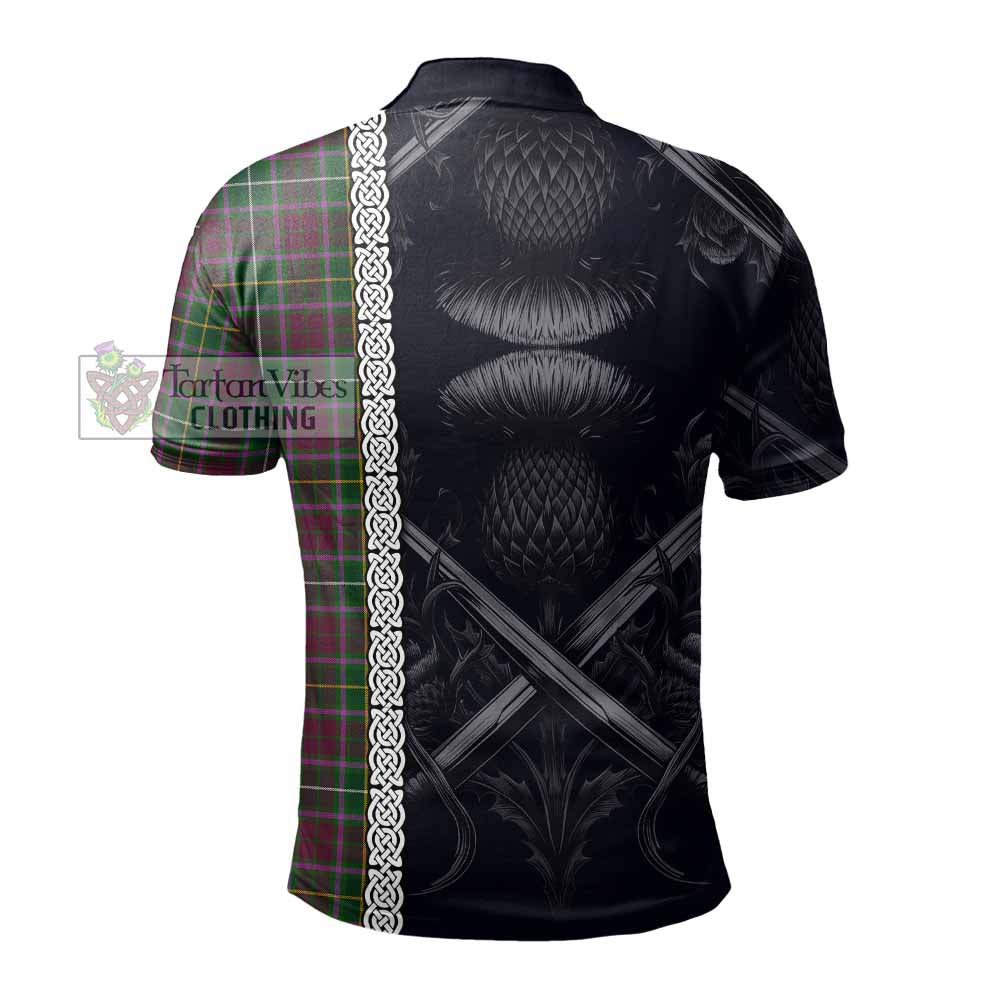 Tartan Vibes Clothing Crosbie Tartan Polo Shirt with Family Crest Cross Sword Thistle Celtic Vibes