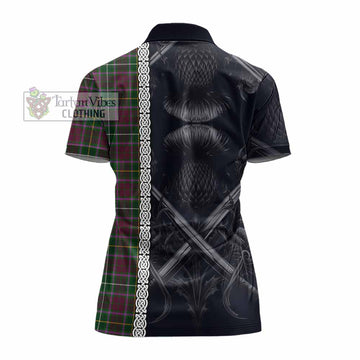 Tartan Vibes Clothing Crosbie Tartan Women's Polo Shirt with Family Crest Cross Sword Thistle Celtic Vibes