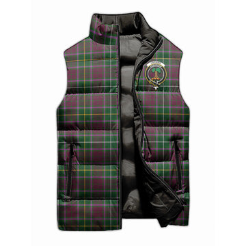 Crosbie Tartan Sleeveless Puffer Jacket with Family Crest - Tartanvibesclothing