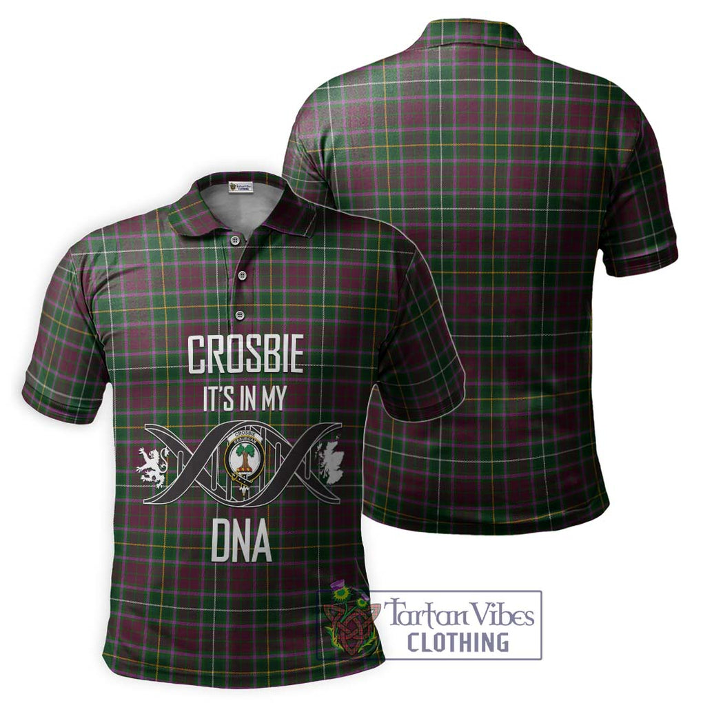 Crosbie Tartan Polo Shirt with Family Crest DNA In Me Style - Tartanvibesclothing Shop