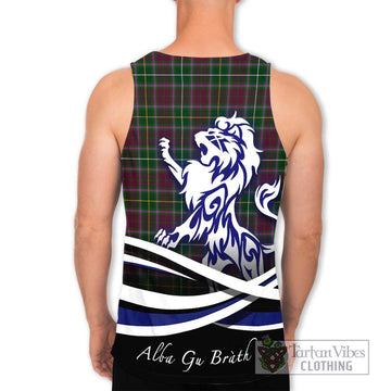 Crosbie Tartan Men's Tank Top with Alba Gu Brath Regal Lion Emblem - Tartanvibesclothing Shop