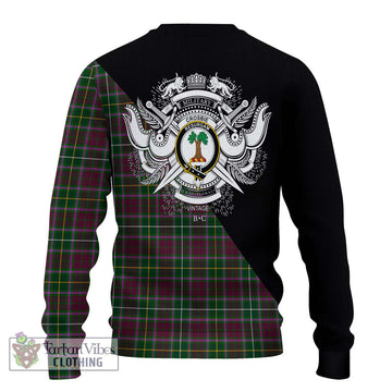 Crosbie Tartan Knitted Sweater with Family Crest and Military Logo Style - Tartanvibesclothing Shop