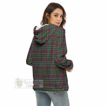 Tartan Vibes Clothing Crosbie Tartan Women's Borg  Half Zip Fleece Hoodie