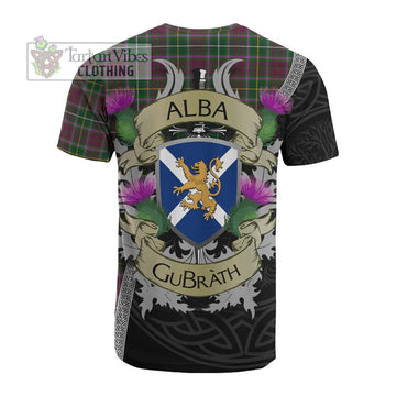 Tartan Vibes Clothing Crosbie Tartan Family Crest Cotton T-shirt Lion Rampant Royal Thistle Shield Celtic Inspired
