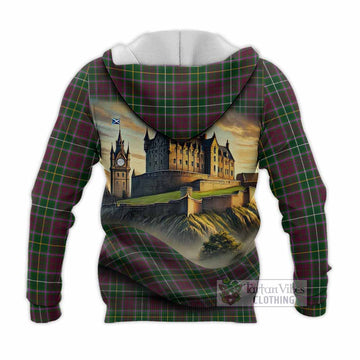 Tartan Vibes Clothing Crosbie Tartan Family Crest Knitted Hoodie with Scottish Ancient Castle Style