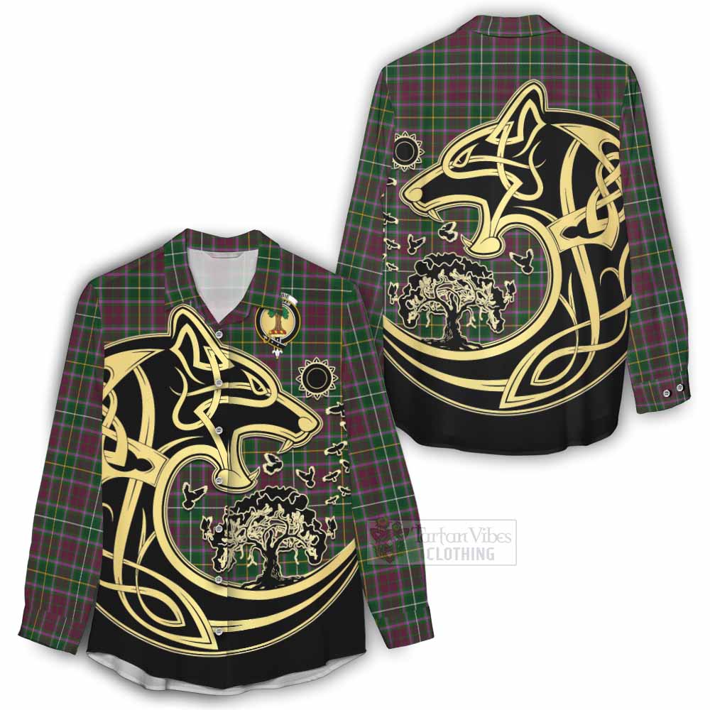 Crosbie Tartan Women's Casual Shirt with Family Crest Celtic Wolf Style - Tartan Vibes Clothing