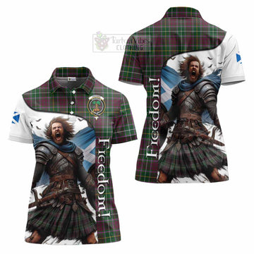 Tartan Vibes Clothing Crosbie Crest Tartan Women's Polo Shirt Inspired by the Freedom of Scottish Warrior