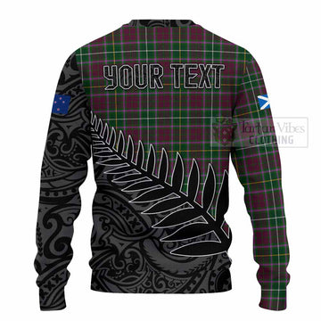 Tartan Vibes Clothing Crosbie Crest Tartan Knitted Sweater with New Zealand Silver Fern Half Style