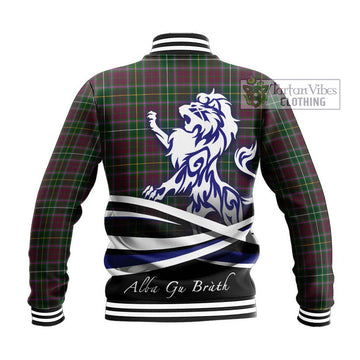 Crosbie Tartan Baseball Jacket with Alba Gu Brath Regal Lion Emblem - Tartanvibesclothing Shop