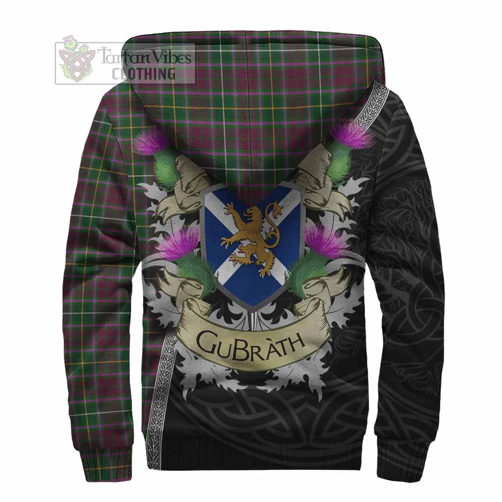 Tartan Vibes Clothing Crosbie Tartan Family Crest Sherpa Hoodie Lion Rampant Royal Thistle Shield Celtic Inspired