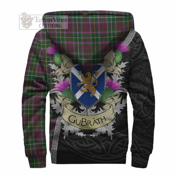 Tartan Vibes Clothing Crosbie Tartan Family Crest Sherpa Hoodie Lion Rampant Royal Thistle Shield Celtic Inspired