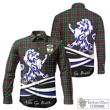 Crosbie Tartan Long Sleeve Button Up Shirt with Alba Gu Brath Regal Lion Emblem
